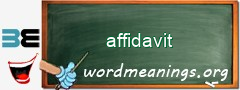 WordMeaning blackboard for affidavit